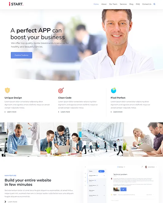 iStart app homepage preview
