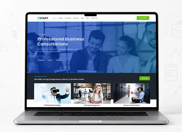 iStart startup homepage preview